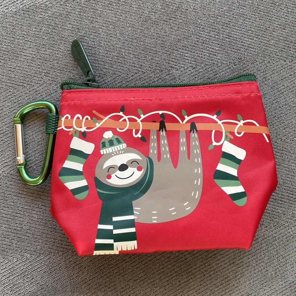 NWT Thirty-One Mini Clip Pouch A Sloth Like Christmas